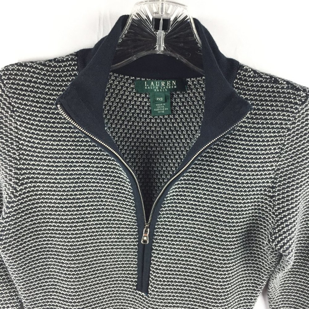 Ralph Lauren XSP Knit Sweater Dress 1/4 Front Zip